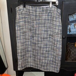💕💙🍦🍨Jones Wear Tweed Pencil Skirt - Blue and White and touch of pink